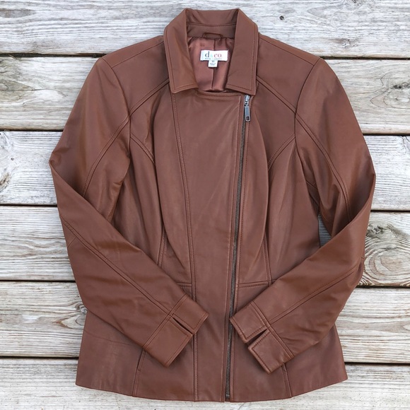 NWOT! - D & CO. 100% Genuine Lamb Leather Moto Jacket - Picture 2 of 11